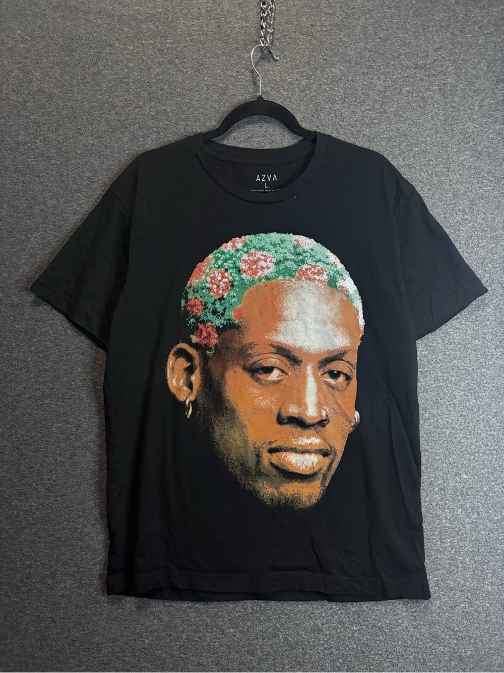 Dennis Rodman Black AZVA Graphic Tee Size L